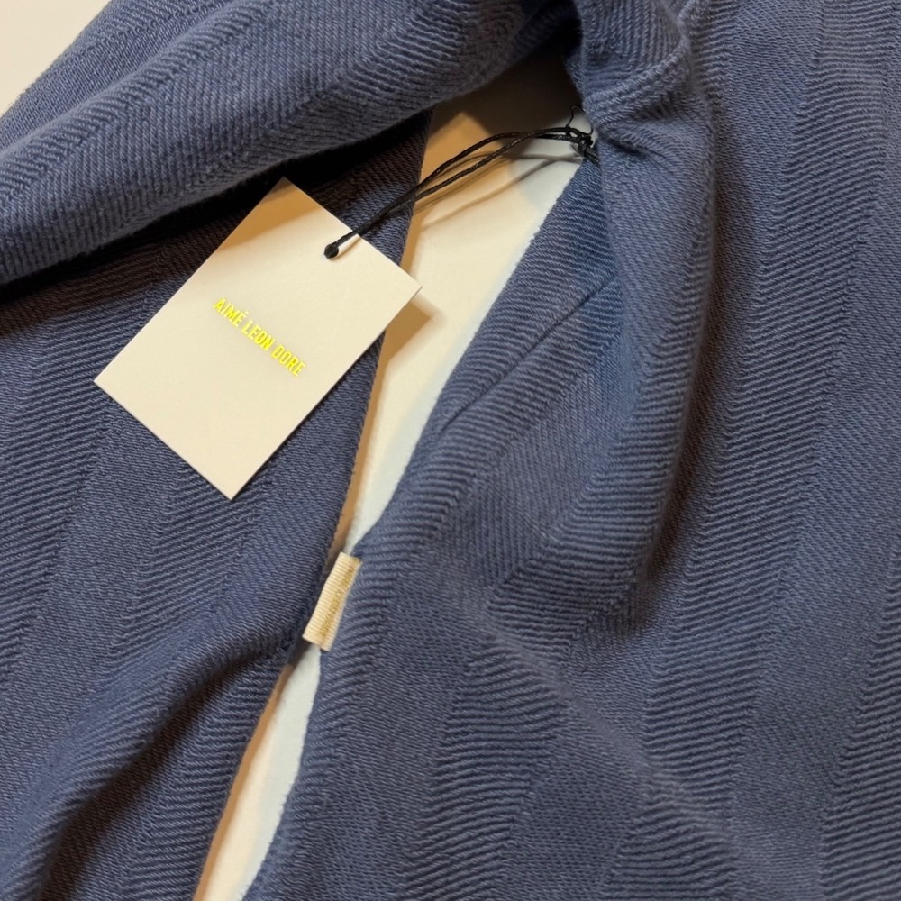 Aime Leon Dore Herringbone Hoodie Men's M Blue Knit Pullover Sweatshirt NWT - Picture 7 of 7